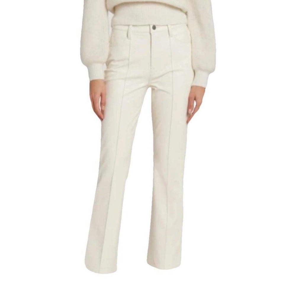 7 For All Mankind Cream Leather Pants